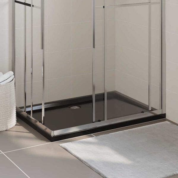 vidaXL Receveur de douche rectangulaire ABS Noir 80x120 cm