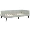 vidaXL Cadre de lit d'angle avec t&ecirc;te de lit Gris clair 90 cm x 190 cm