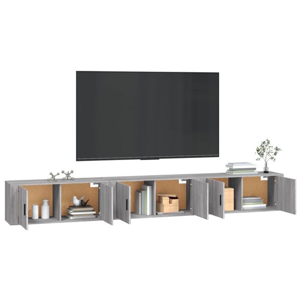 vidaXL Meubles TV muraux 3 pcs sonoma gris 100x34,5x40 cm