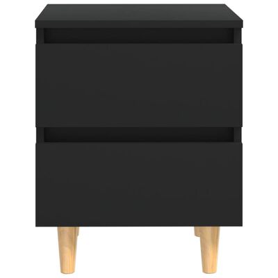 vidaXL Table de chevet avec pieds en pin Noir 40x35x50 cm