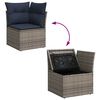 vidaXL Salon de jardin avec coussins 10 pcs gris r&eacute;sine tress&eacute;e acacia