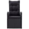vidaXL Ensemble à manger de jardin avec coussins 9 pcs noir