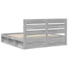 vidaXL Cadre de lit Gris Sonoma 200 x 200 cm Bois de pin massif