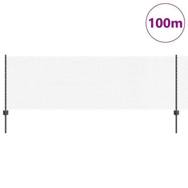 vidaXL Cl&ocirc;ture avec poteau Gris 0,8 x 100 m Acier et PVC