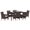 vidaXL Ensemble de salle &agrave; manger pour jardin 7 pcs Marron polyrotin