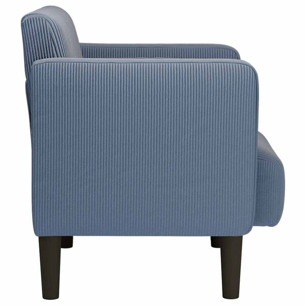 vidaXL Canap&eacute;-chaise accoudoirs bleu 54 cm tissu velours c&ocirc;tel&eacute;