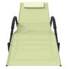 vidaXL Chaise longue &agrave; bascule cr&egrave;me acier et textil&egrave;ne