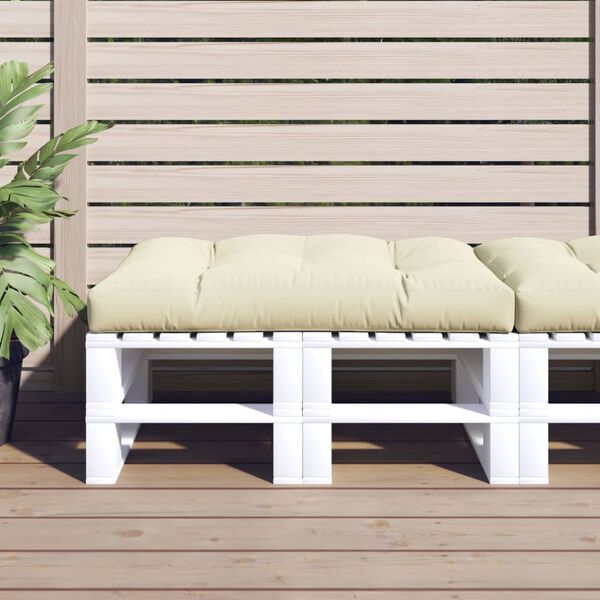 vidaXL Coussin de palette cr&egrave;me 120x80x12 cm tissu