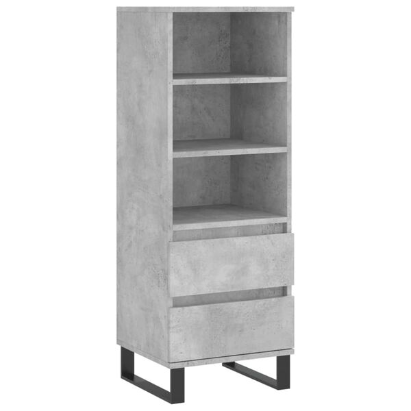 vidaXL Buffet haut Gris b&eacute;ton 40x36x110 cm Bois d'ing&eacute;nierie