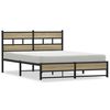 vidaXL Cadre de lit en m&eacute;tal sans matelas ch&ecirc;ne sonoma 160x200 cm
