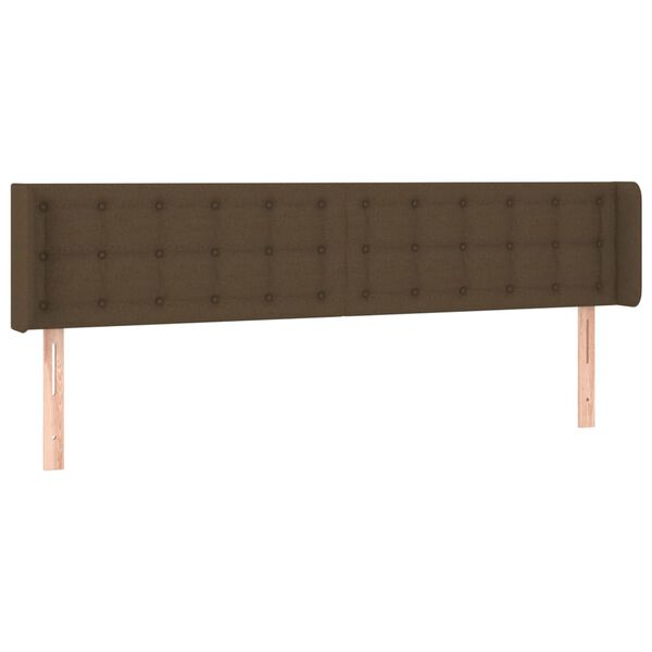 vidaXL T&ecirc;te de lit avec oreilles Marron Fonc&eacute; 163x16x78/88 cm Tissu