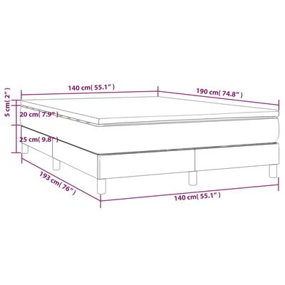 vidaXL Sommier à lattes de lit et matelas Bleu foncé 140x190cm Velours