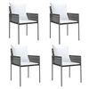 vidaXL Chaises de jardin et coussins lot de 4 marron 54x61x83 cm rotin