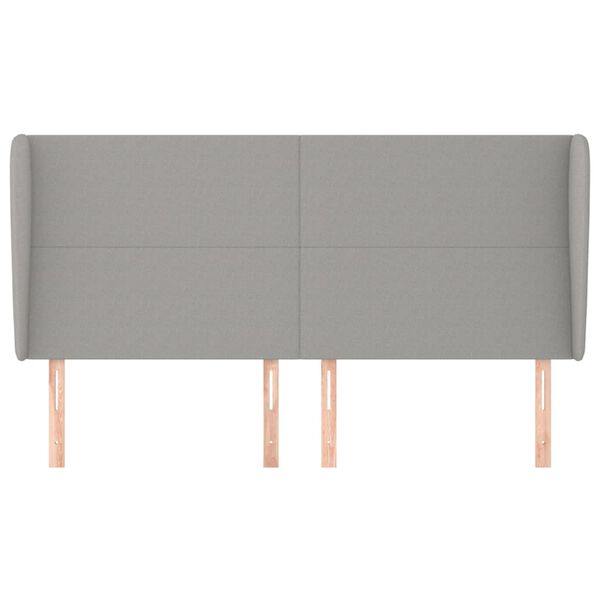 vidaXL T&ecirc;te de lit avec oreilles Gris clair 183x23x118/128 cm Tissu