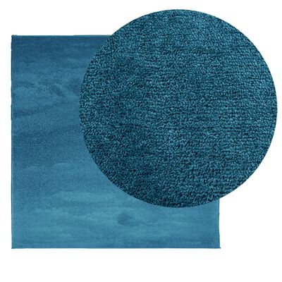 vidaXL Tapis OVIEDO à poils courts turquoise 240x240 cm