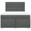 vidaXL Sommier &agrave; lattes de lit avec matelas Gris fonc&eacute; 140x200cm Tissu