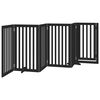 vidaXL Barri&egrave;re pour chiens et porte 6 panneaux noir bois de peuplier