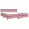 vidaXL Sommier &agrave; lattes de lit avec matelas et LED rose 180x210 cm velours