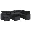 vidaXL Salon de jardin 9 pcs avec coussins noir r&eacute;sine tress&eacute;e