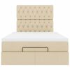 vidaXL Cadre de lit ottoman avec matelas cr&egrave;me 120x200cm tissu