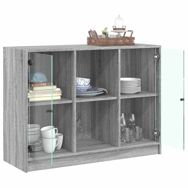 vidaXL Buffet sonoma gris 102x37x75,5 cm bois d'ing&eacute;nierie