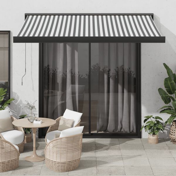 vidaXL Auvent r&eacute;tractable anthracite et blanc 3,5x2,5m tissu/aluminium