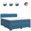 vidaXL Sommier &agrave; lattes de lit et matelas Bleu 200x200 cm velours