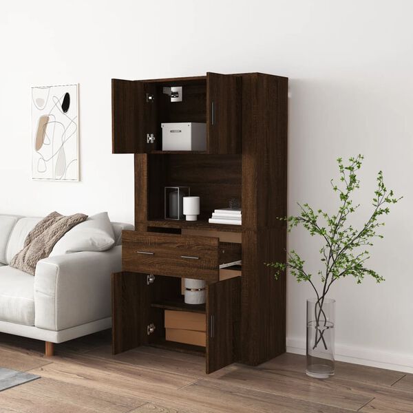 vidaXL Buffet haut Ch&ecirc;ne marron Bois d'ing&eacute;nierie