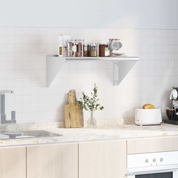 vidaXL &Eacute;tag&egrave;re murale 75x45x31 cm argent&eacute; acier inoxydable