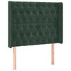 vidaXL T&ecirc;te de lit avec oreilles Vert fonc&eacute; 93x16x118/128 cm Velours