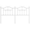 vidaXL T&ecirc;te de lit m&eacute;tal blanc 180 cm