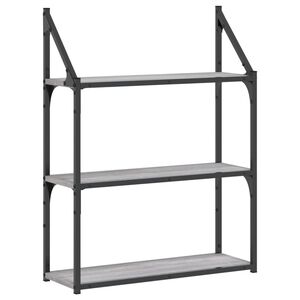 vidaXL &Eacute;tag&egrave;re murale 3 niveaux sonoma gris 60x21x78,5 cm