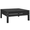 vidaXL Salon de jardin 6 pcs Noir Bois de pin massif