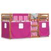 vidaXL Lit superpos&eacute; sans matelas marron et rose 90x190 cm bois de pin massif