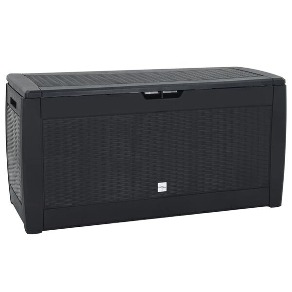 vidaXL Bo&icirc;te de stockage jardin Anthracite 119x48x60 cm Polypropyl&egrave;ne