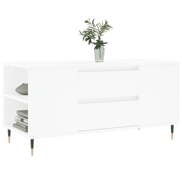 vidaXL Table basse blanc 102x44,5x50 cm bois d'ing&eacute;nierie