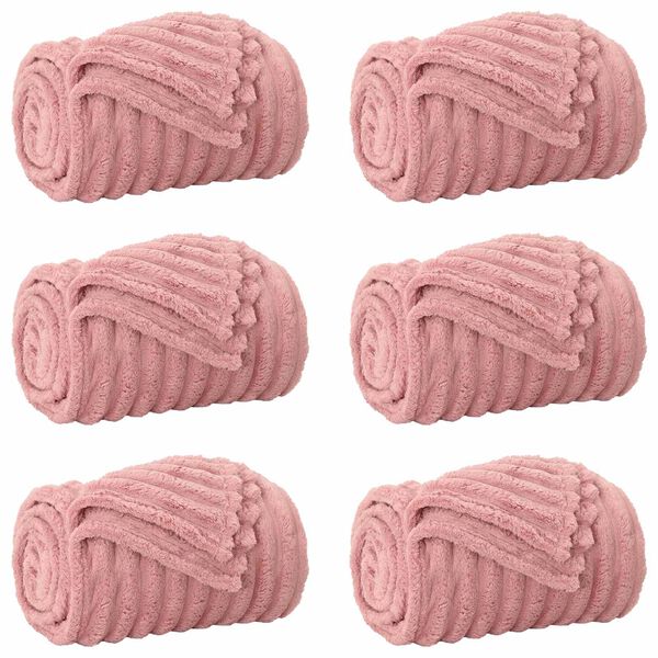 vidaXL Couvertures &agrave; jeter 6 pcs Rose 240 x 220 cm Toison