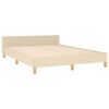 vidaXL Cadre de lit sans matelas cr&egrave;me 140x190 cm tissu