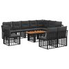 vidaXL Ensemble de canap&eacute; de jardin 11 pc Noir et Gris fonc&eacute; polyrotin