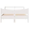 vidaXL Cadre de lit avec t&ecirc;te de lit blanc 120x200 cm bois pin massif