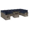 vidaXL Ensemble de canap&eacute; de jardin 11 pcs avec coussins gris r&eacute;sine tress&eacute;e