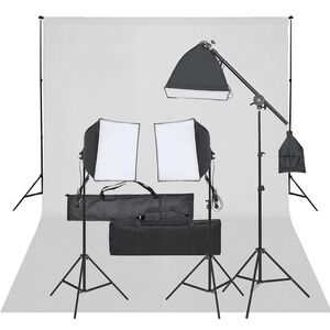 vidaXL Kit de studio photo avec &eacute;clairage et toile de fond
