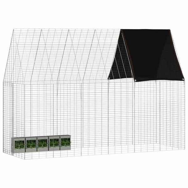 vidaXL Cage pour lapins Argent&eacute; 300 x 100 x 210 cm Acier galvanis&eacute;