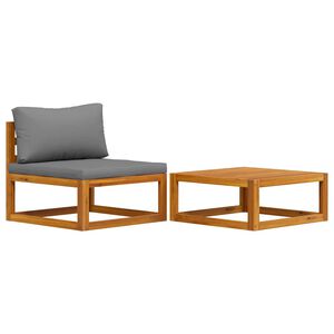 vidaXL Salon de jardin 2 pcs avec coussin Bois d'acacia solide
