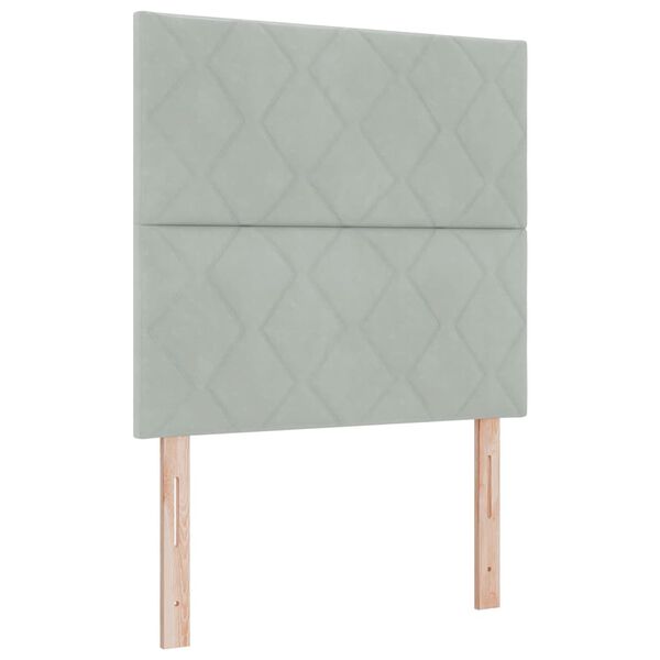 vidaXL T&ecirc;te de lit Gris clair 90 cm Velours