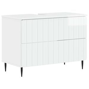 vidaXL Meuble sous Lavabo de Salle de Bain ZWOLLE Blanc brillant