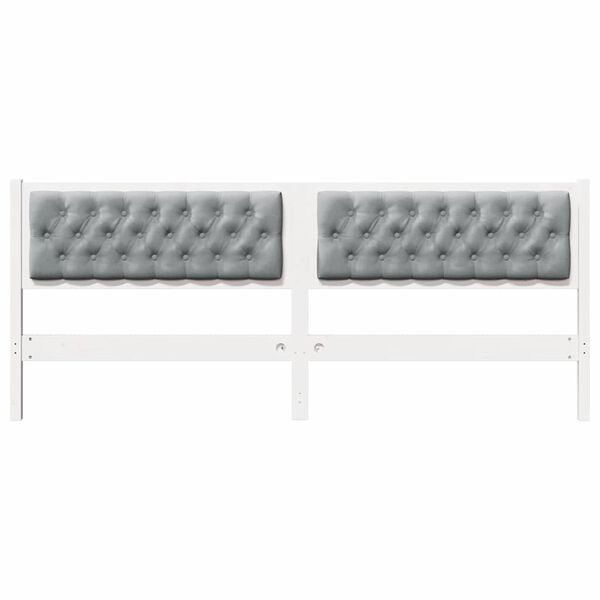 vidaXL T&ecirc;te de lit Autre Blanc et gris clair 200 cm Bois massif en pin