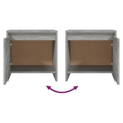 vidaXL Tables de chevet 2 pcs Sonoma gris 45x34x44,5 cm Aggloméré