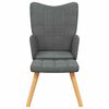 vidaXL Chaise de relaxation avec tabouret Gris foncé Tissu