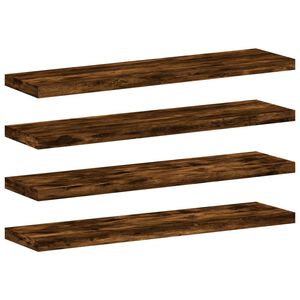vidaXL &Eacute;tag&egrave;res murales 4 pcs ch&ecirc;ne fum&eacute; 40x10x1,5cm bois d'ing&eacute;nierie
